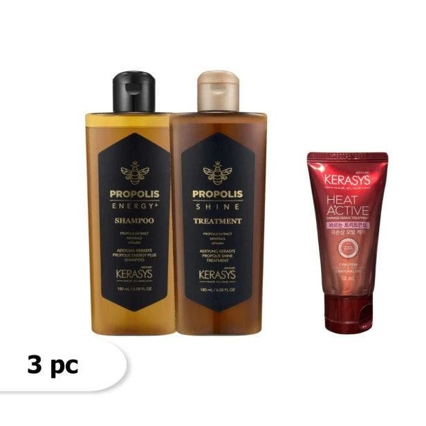 Kerasys – Trio Propolis Shine (Sh180ml + Cd180ml) + Heat Active 50ml - Image 2